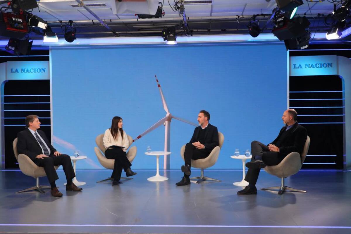 Gustavo Anbinder, Director de Negocios y Desarrollo de Genneia; Sofía Diamante, periodista de LA NACION; Juan Carlos Villalonga, Presidente de GLOBE International y Alejandro Einstoss, Jefe del Instituto Argentino de la Energía General Mosconi.