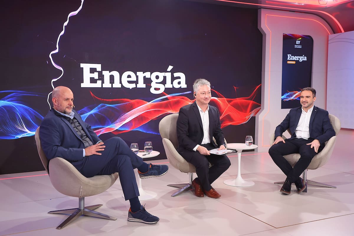 Gustavo Castagnino (Genneia), Pablo Fernández Blanco (LA NACIÓN) y Diego Werner (Aires Renewables), durante el cuarto capítulo de Energía