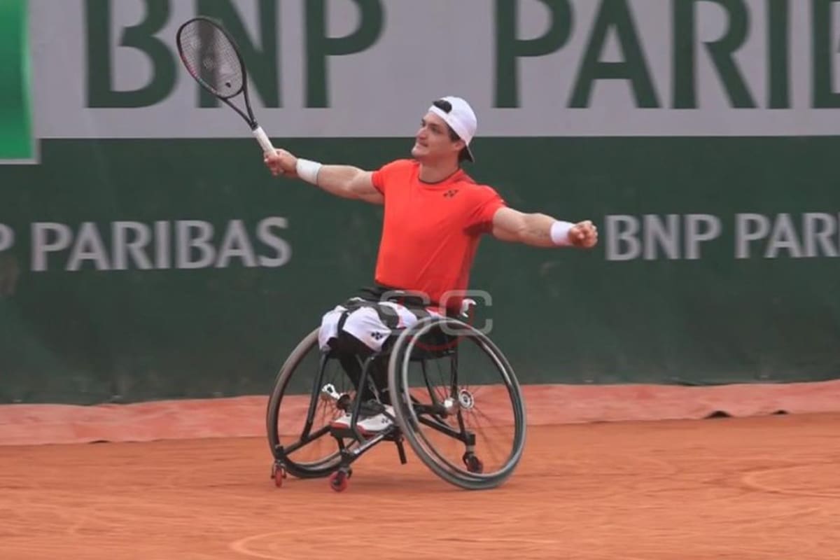 Gustavo Fernández y su festejo tras alcanzar la final en París, en donde busca la revancha