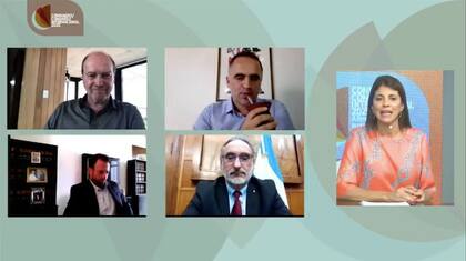 Gustavo Grobocopatel, José Urtubey, Nahum Mirad, Luis Basterra y la periodista Eleonora Cole
