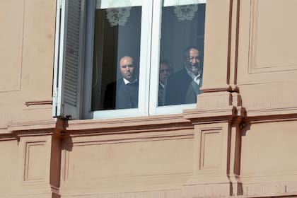 Guzmán, Alberto Fernández y Daer en Casa Rosada