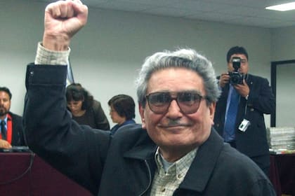 Guzmán, en 2004, en una de sus comparecencias ante la Justicia peruana