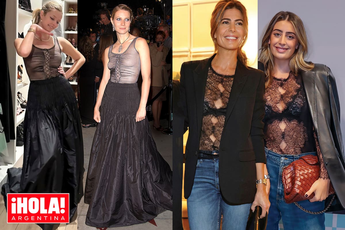 Gwyneth Paltrow con su hija Apple Martin, y Juliana Awada con su hija Valentina Barbier