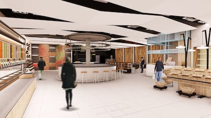 Habrá 11 locales gastronómicos, heladeras y tres góndolas de 70 metros cada una