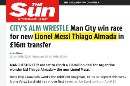 Hace dos años, Almada estuvo en la mira de Manchester City, en la cifra de venta que se anunció este viernes