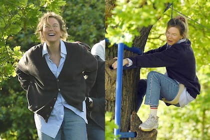 Hace un tiempo, se vio a Renée Zellweger filmando escenas en las que parecía estar trepando un árbol, mientras el personaje de Leo miraba desde abajo