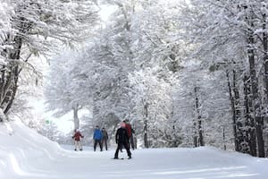 Hace unos días, se registró una gran nevada en el cerro Chapelco