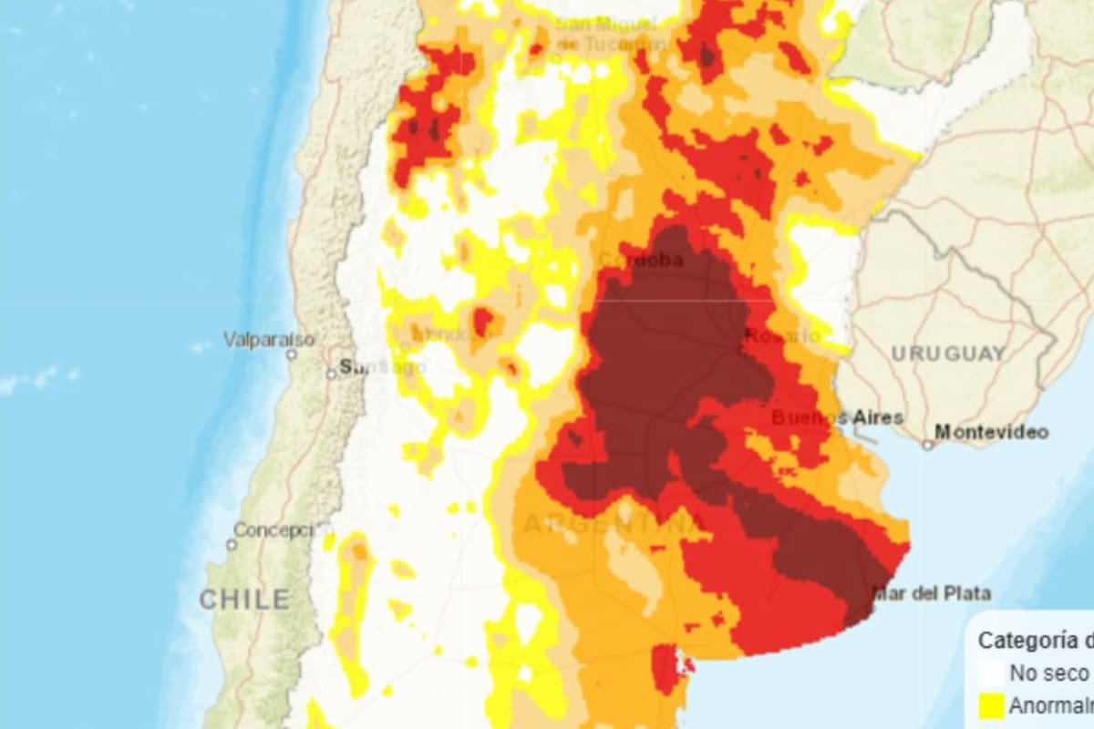 Hacía se veía el mapa de sequia en agosto último