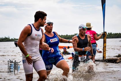 Haciendo el Tratlón de La Paz (Entre Ríos) en 2018. “Estaba radiante, exultante".