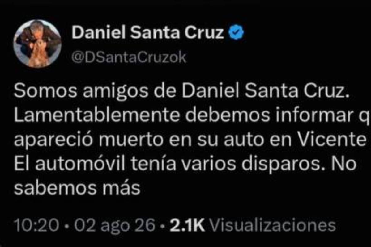 Hackearon la cuenta de X del periodista Daniel Santa Cruz.