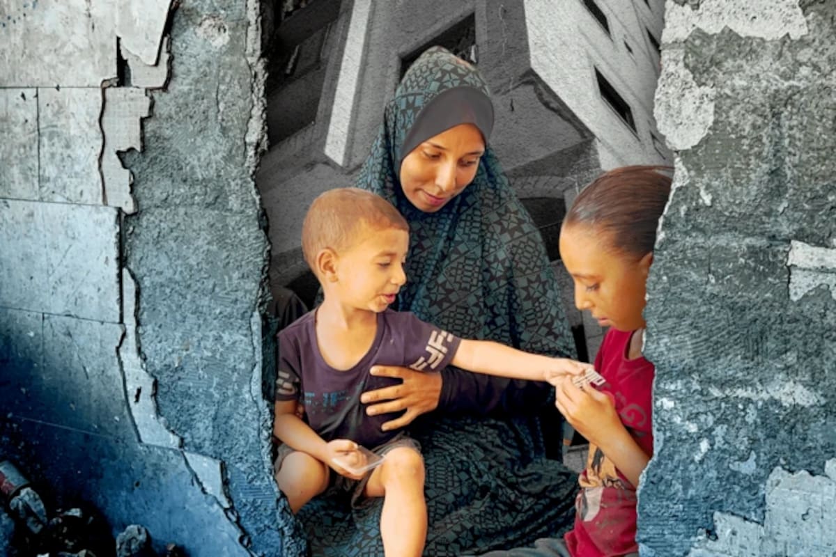 Hadeel Daban vive en el cuarto piso con su esposo y sus tres hijos pequeños