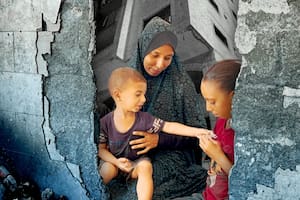 Hadeel Daban vive en el cuarto piso con su esposo y sus tres hijos pequeños