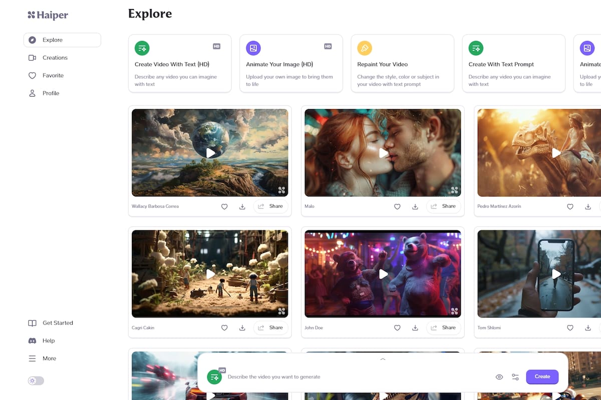 Haiper es una nueva herramienta para crear videos cortos a partir de una descripción, similar a lo que hace Sora, la herramienta de OpenAI