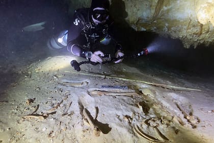 Hallan esqueleto de hace más de 8.000 años en cenotes del Caribe mexicano