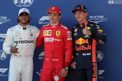 Lewis Hamilton, Charles Leclerc y Max Verstappen, las figuras de Mercedes, Ferrari y Red Bull