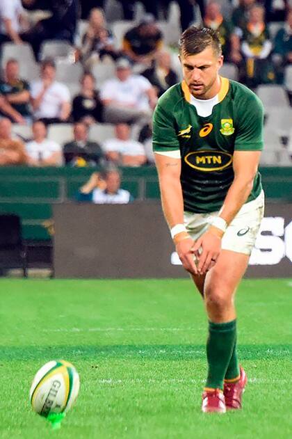 Handre Pollard, experiencia y efectividad ante los palos... de las que Sudáfrica no dispondrá en la defensa del título de campeón.