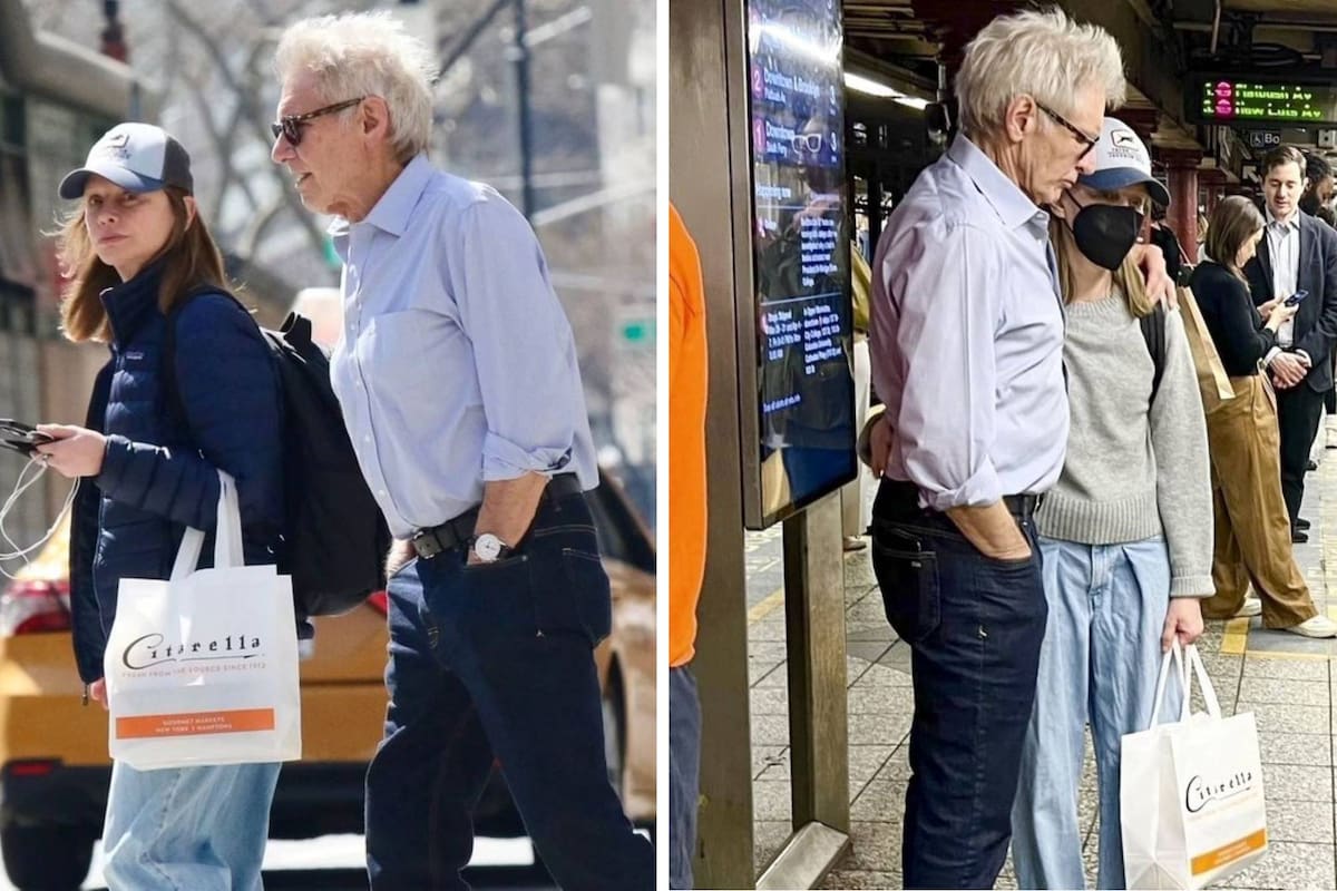 Harrison Ford y su esposa, Calista Flockhart, fueron vistos en el metro de Nueva York
