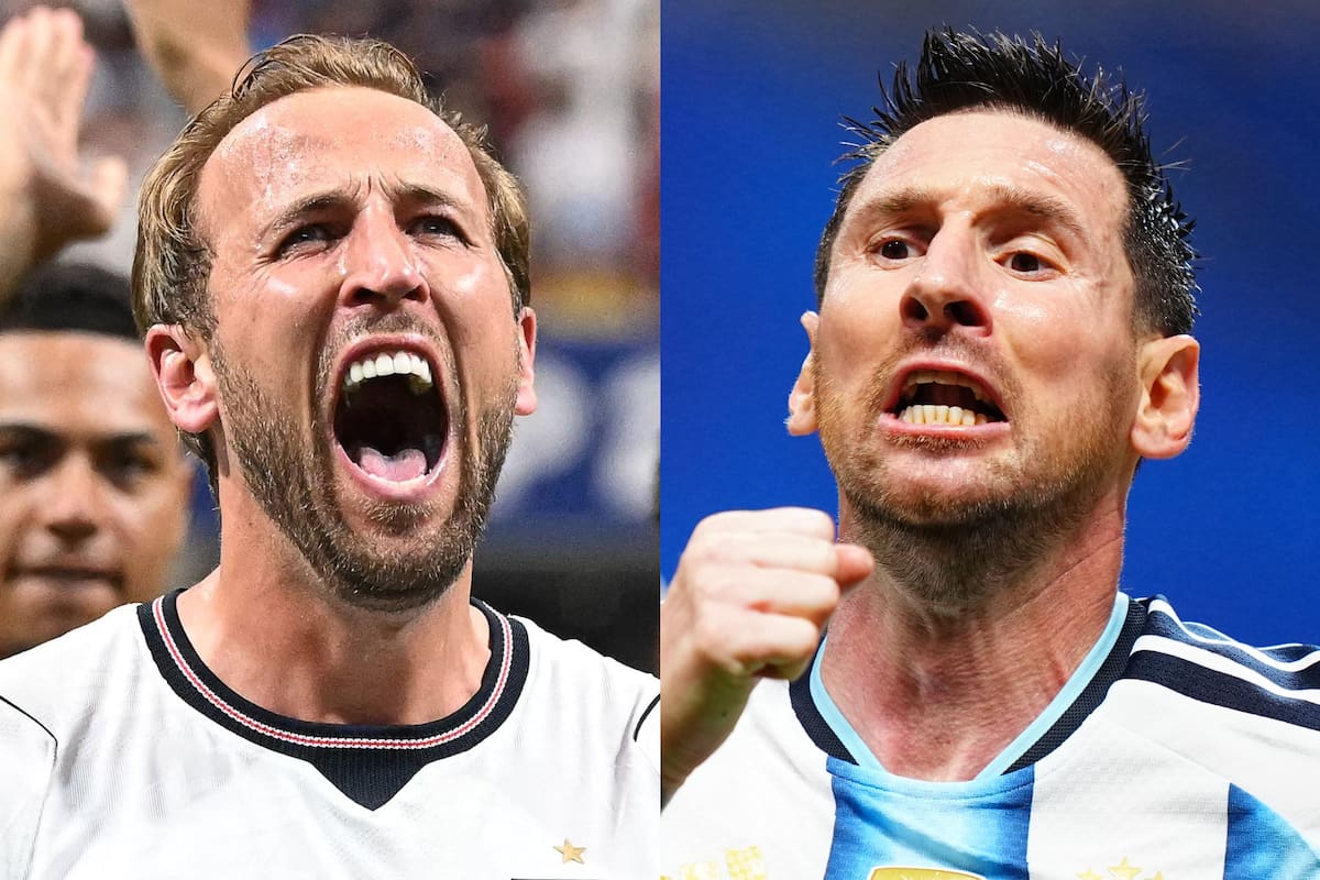 Harry Kane y Lionel Messi, las dos figuras y capitanes de las selecciones de Inglaterra y Argentina, respectivamente