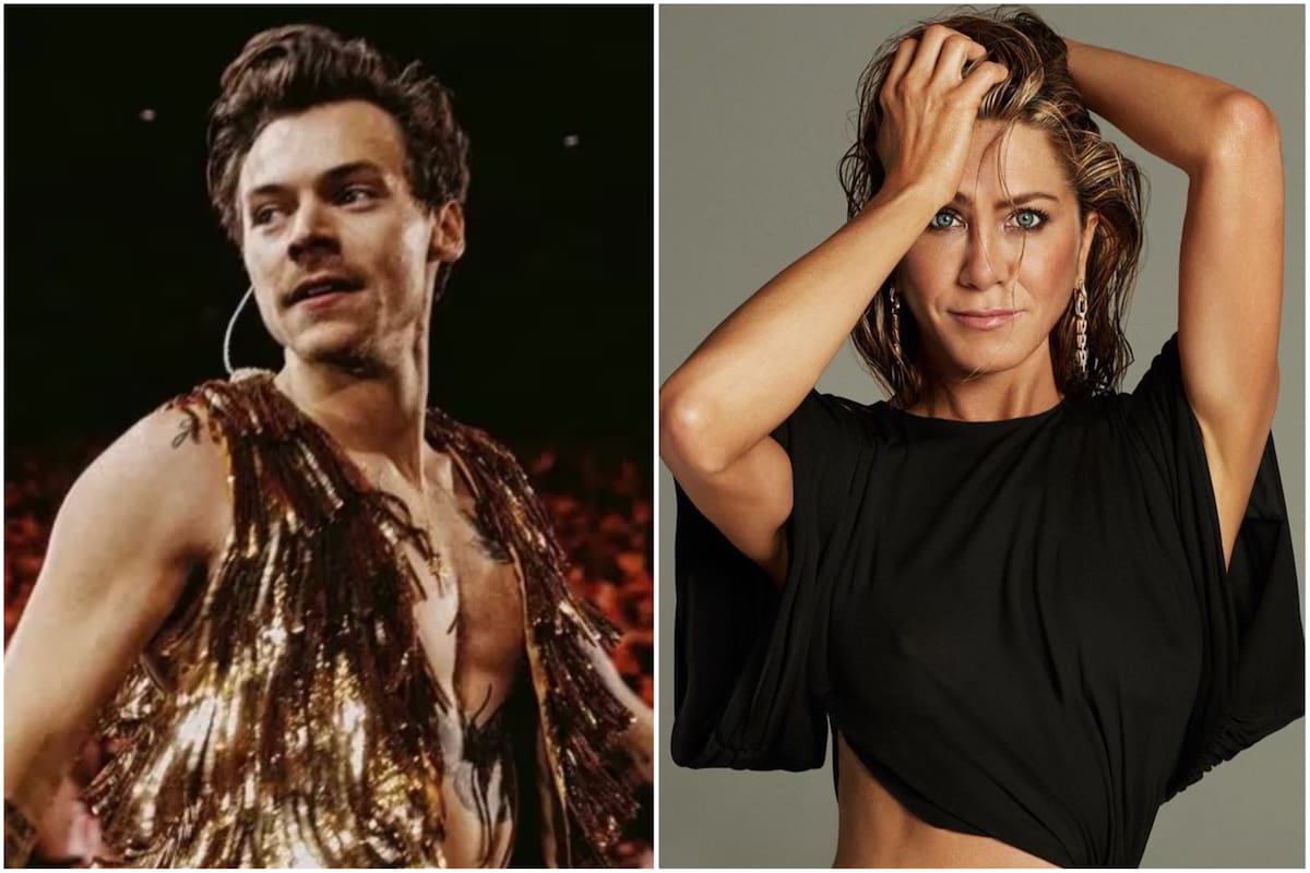 Harry Styles tuvo un accidente en un show en California donde estuvo presente Jennifer Aniston (Foto: Instagram @harrystyles / @jenniferaniston)
