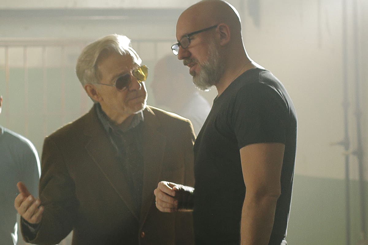 Harvey Keitel junto al director argentino Rodrigo H. Vila, durante el rodaje de The Letter