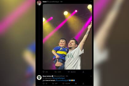 Hasbulla lució la camiseta de Boca durante su show en Buenos Aires (Foto: Captura de Twitter)