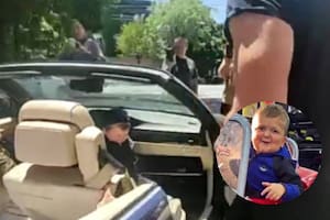 Hasbulla recorrió las calles de Buenos Aires y llegó a la radio en un vehículo convertible