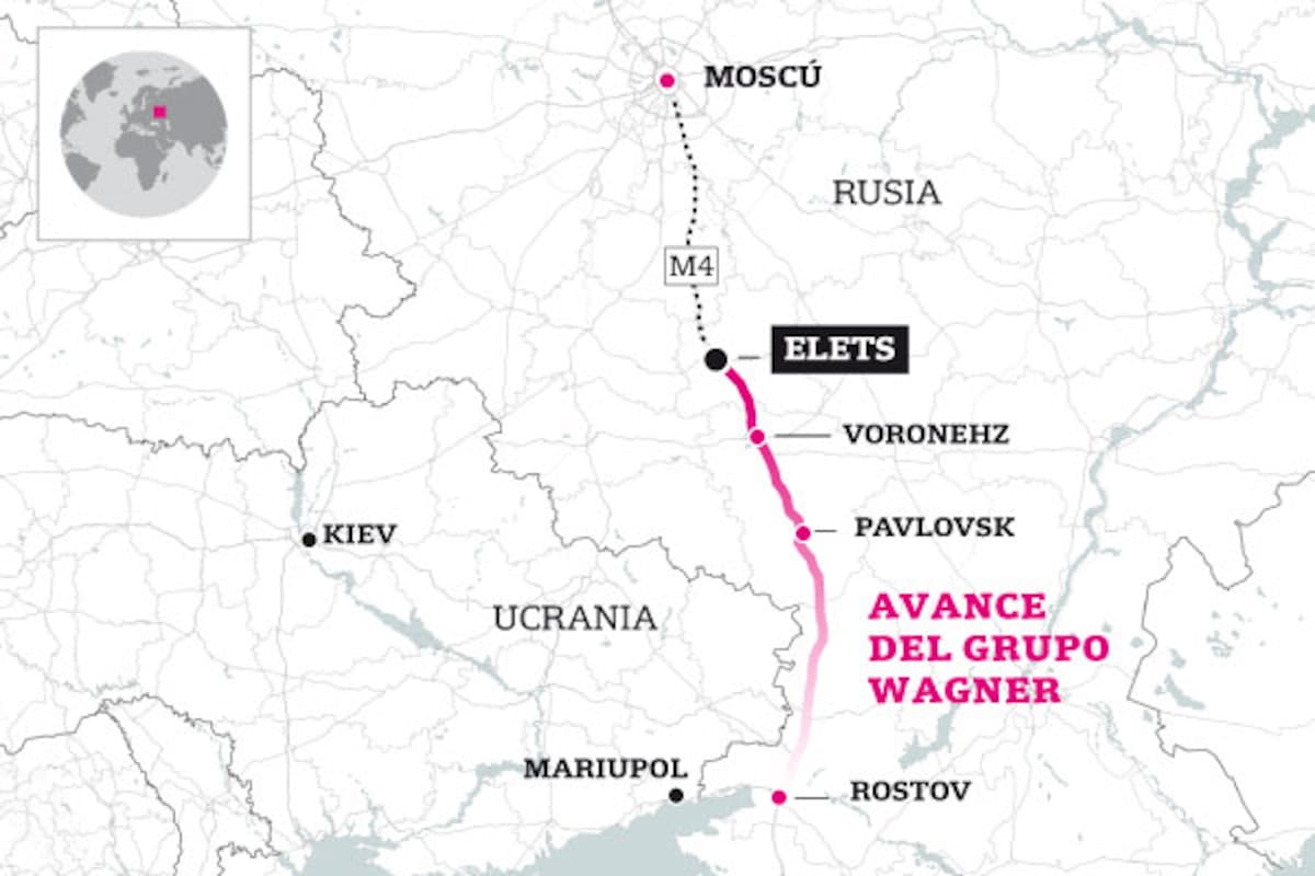 Hasta dónde llegó el grupo Wagner en Rusia