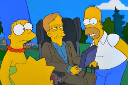 Hawking con Homero, Marge y Lisa