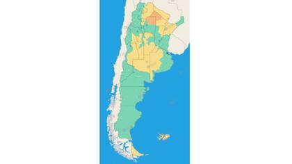 Hay 19 provincias bajo alerta por lluvias, tormentas y ráfagas fuertes