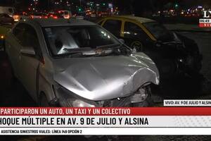 Hay al menos un herido por el siniestro ocurrido sobre la avenida 9 de Julio y Alsina