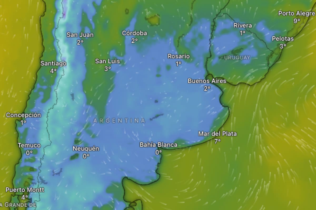Hay alerta amarilla por frío extremo en 22 provincias
