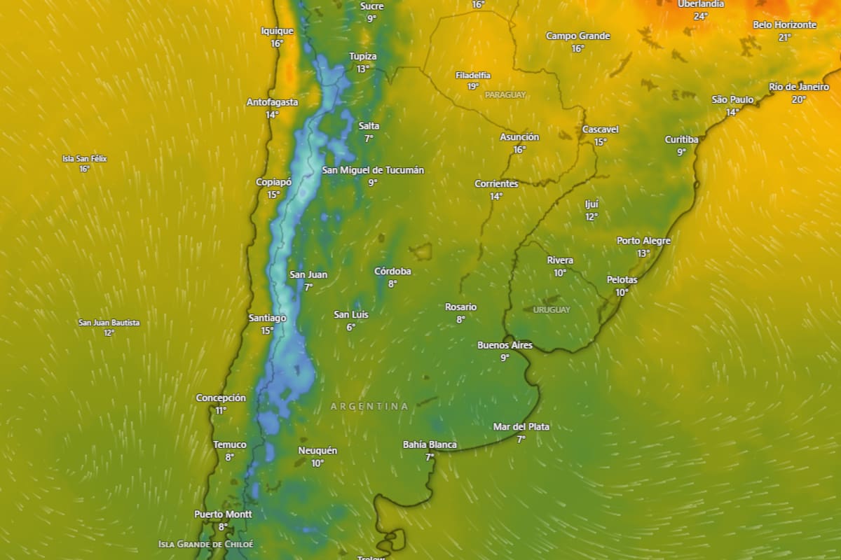 Hay alerta amarilla por frío extremo, lluvias y nevadas para este lunes 14 de septiembre