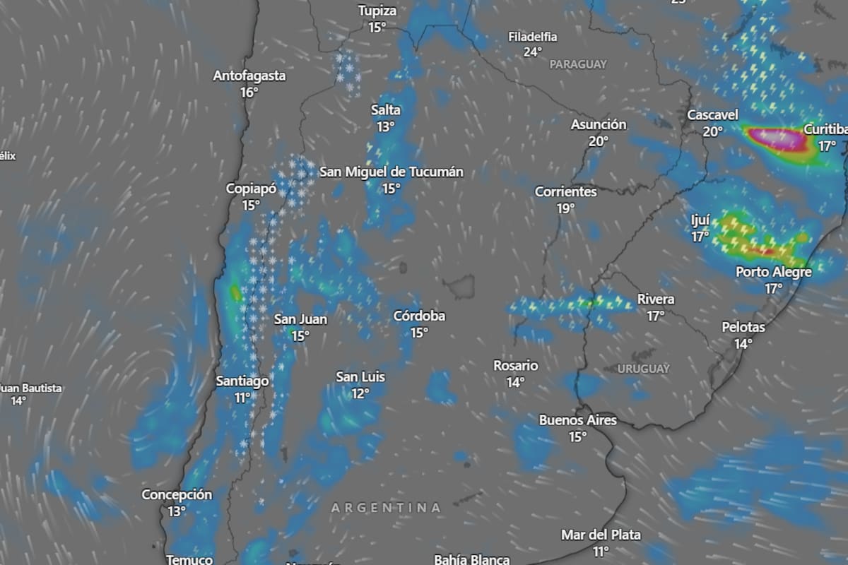 Hay alerta amarilla por tormentas, lluvias y vientos para este miércoles 14 de octubre: las provincias afectadas
