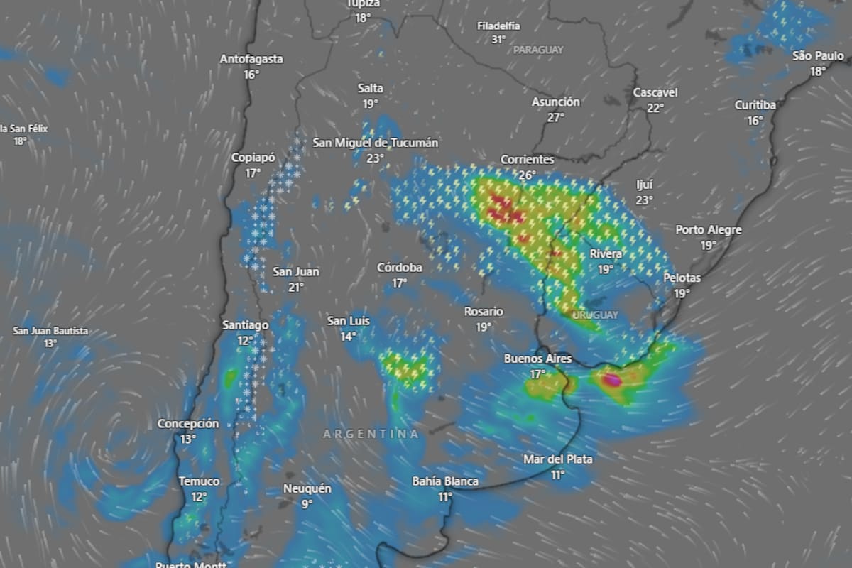 Hay alerta naranja y amarilla por tormentas, lluvias y vientos fuertes para este jueves 8 de octubre: las provincias afectadas