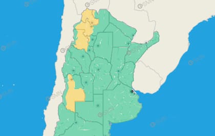 Hay alerta por tormentas fuertes en cinco provincias para este 5 de enero