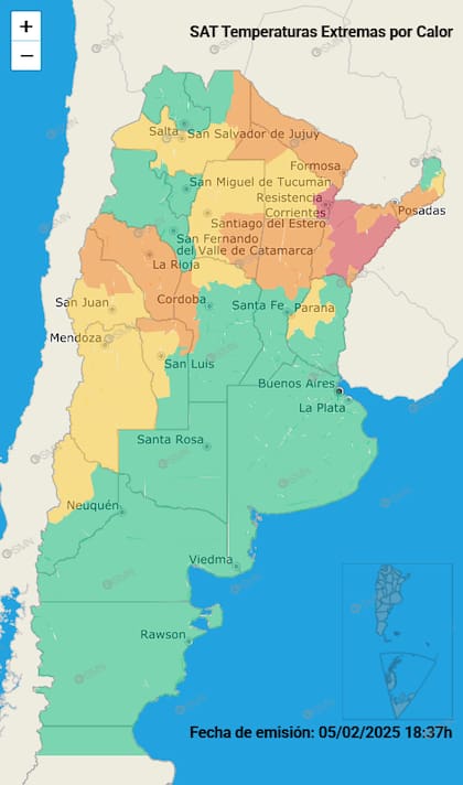 Hay alertas por calor en la mayor parte del norte del país.