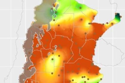 Hay bajas a nulas reservas de humedad en amplias regiones