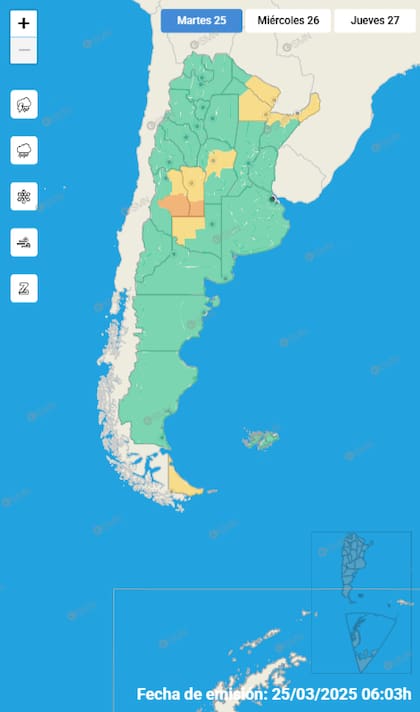 Hay nueve provincias bajo alerta.