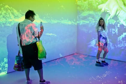 Hay salas con proyecciones marinas y de dinosaurios en la exposición inmersiva Blow Up