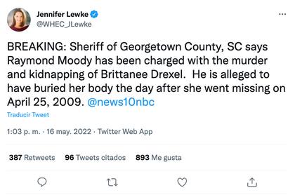 Hay un detenido por el caso de Brittanee Drexel