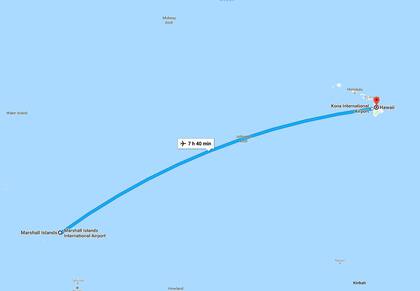 Hay una distancia de más de 4.700 kilómetros entre Hawaii y las Islas Marshall.