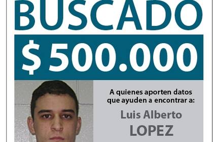 Hay una oferta de 500.000 pesos de recompensa por información que ayude a detener a los prófugos