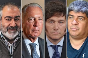Héctor Daer, Daniel Funes de Rioja, Javier Milei y Pablo Moyano