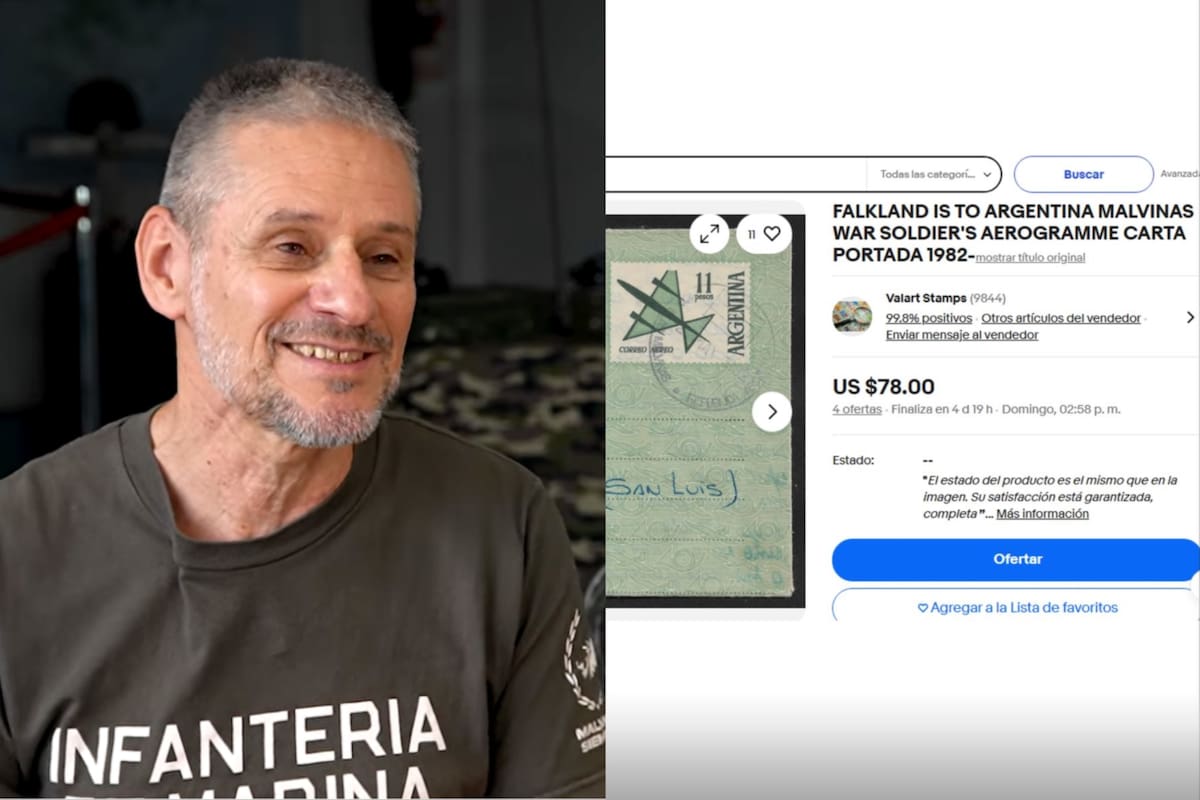 Ele é um veterano das Malvinas e encontrou em um leilão uma carta escrita no meio da guerra