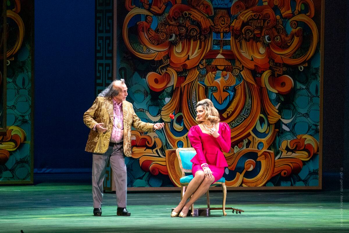 Héctor Guedes como Falstaff en la puesta del Teatro Argentino