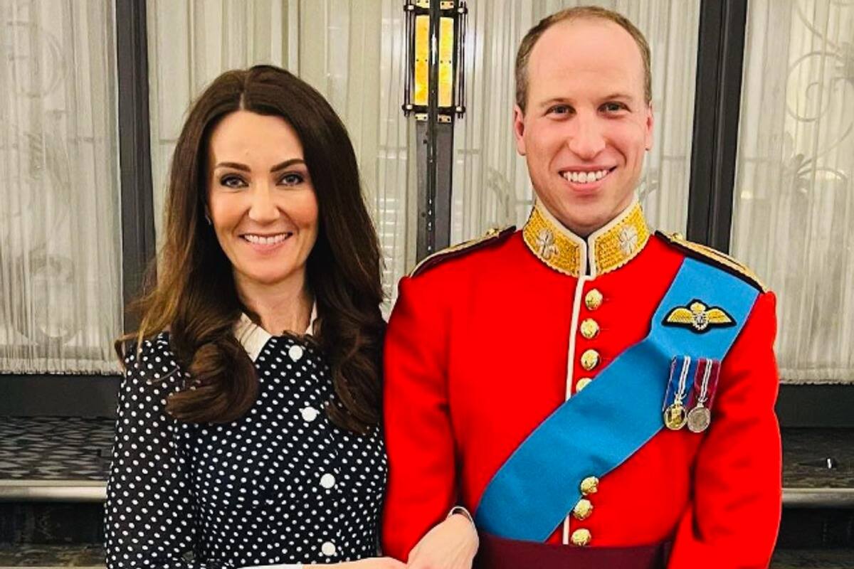 Heidi Agan, junto a un doble del príncipe Guillermo