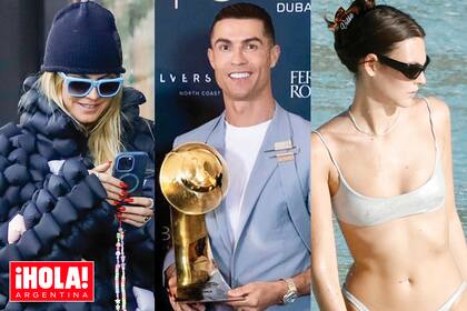 Heidi Klum, Cristiano Ronaldo y Vittoria Ceretti.