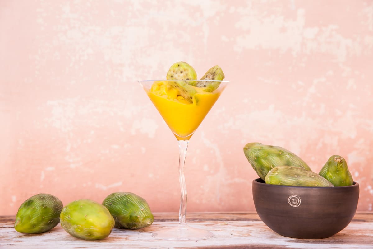 Helado de mango con rodajas de tuna, una creación de Amelia Janco.