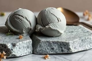 El artista Cristian Segura creó un helado con sabor a la Piedra Movediza de Tandil