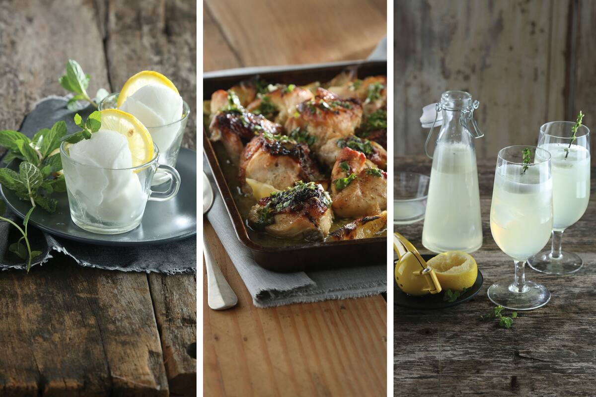 Limonada con menta y jengibre.